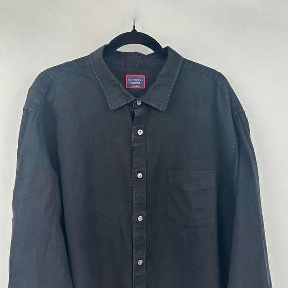 UNTICKit Wrinkle Resistant Linen Cabardes Black Long Sleeve Mens Size XXX Large - Picture 4 of 12